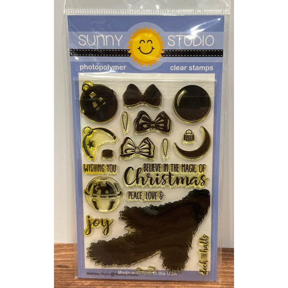 Sunny Studio Holiday Style SSCL-142 Clear Stamp Set Christmas